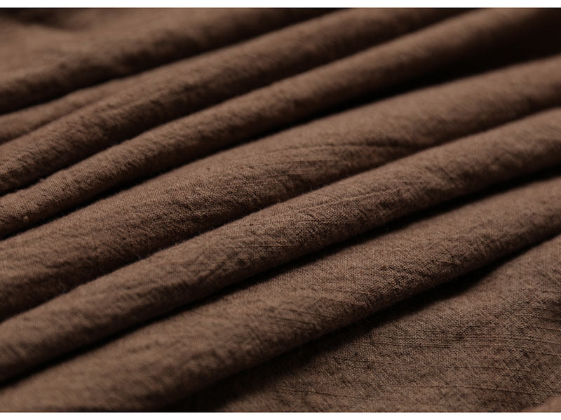 Blusa de algodón y lino con abertura larga