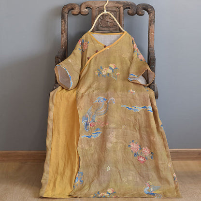 Vestido túnica de ramié Aurelia Vintage - Inspiración oriental