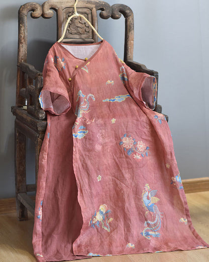 Vestido túnica de ramié Aurelia Vintage - Inspiración oriental