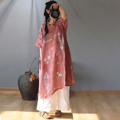 Vestido túnica de ramié Aurelia Vintage - Inspiración oriental