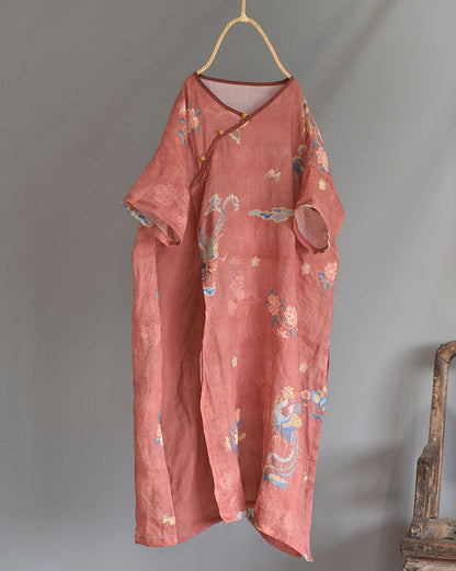 Vestido túnica de ramié Aurelia Vintage - Inspiración oriental