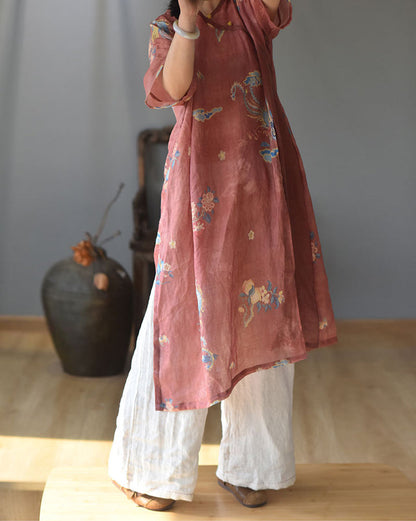 Vestido túnica de ramié Aurelia Vintage - Inspiración oriental