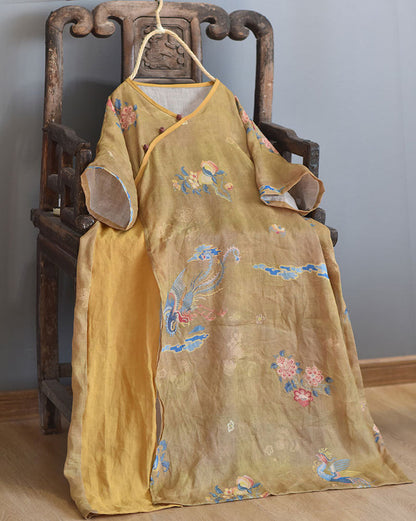 Vestido túnica de ramié Aurelia Vintage - Inspiración oriental