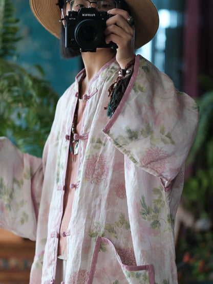 Chaqueta cortavientos vintage con estampado floral