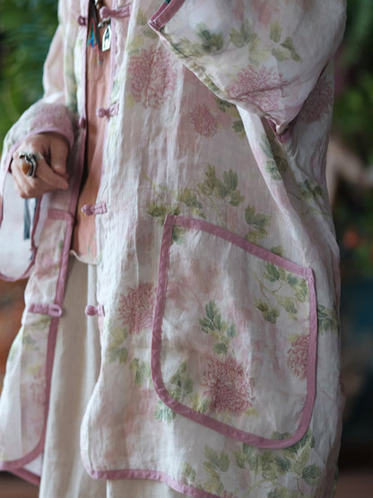 Chaqueta cortavientos vintage con estampado floral