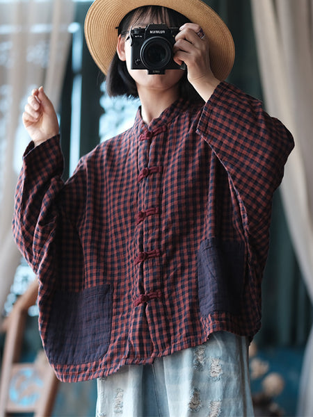 Camisa bohemia a cuadros vintage 