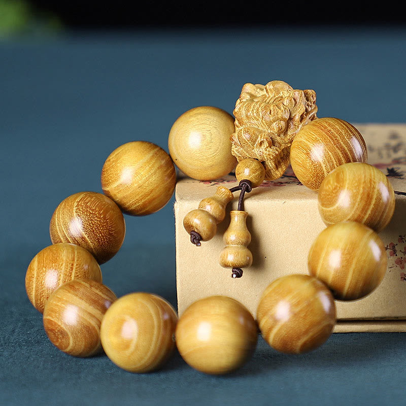 Red Wood Dragon Bracelet – Natural Protection Amulet