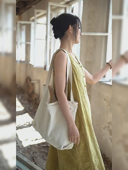 Vestido túnica de lino y algodón - Estilo boho natural