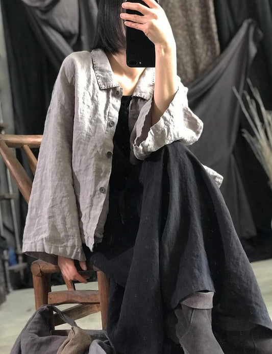 Quiet Stone Relaxed Linen Shirt