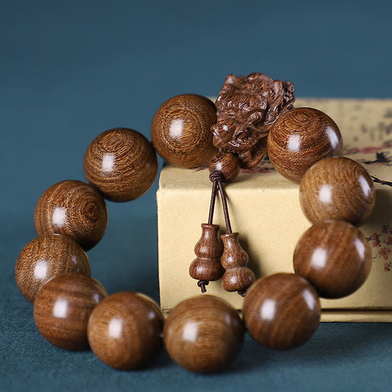 Red Wood Dragon Bracelet – Natural Protection Amulet