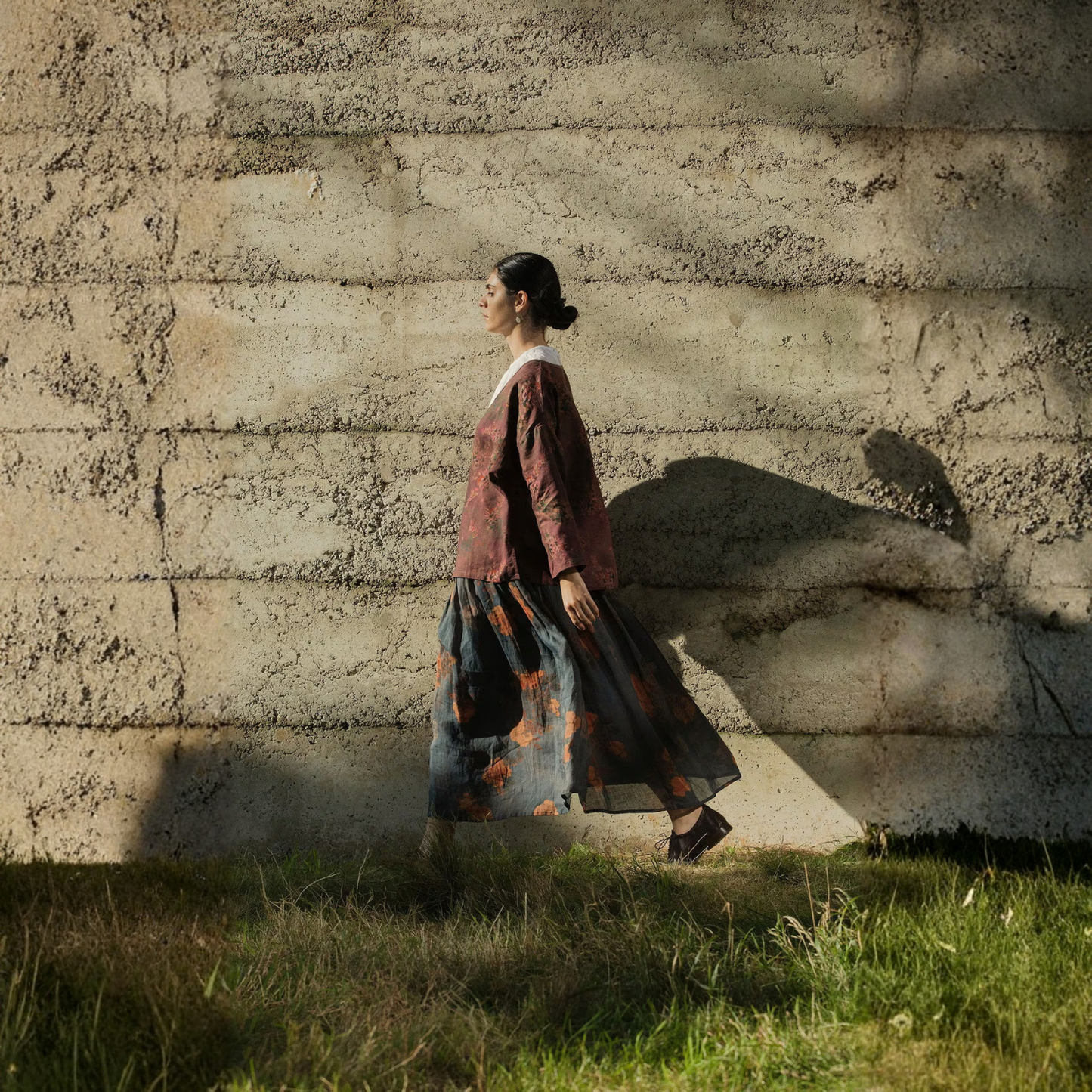Linen Floral Kimono "Natural Art" - Wrap Fit