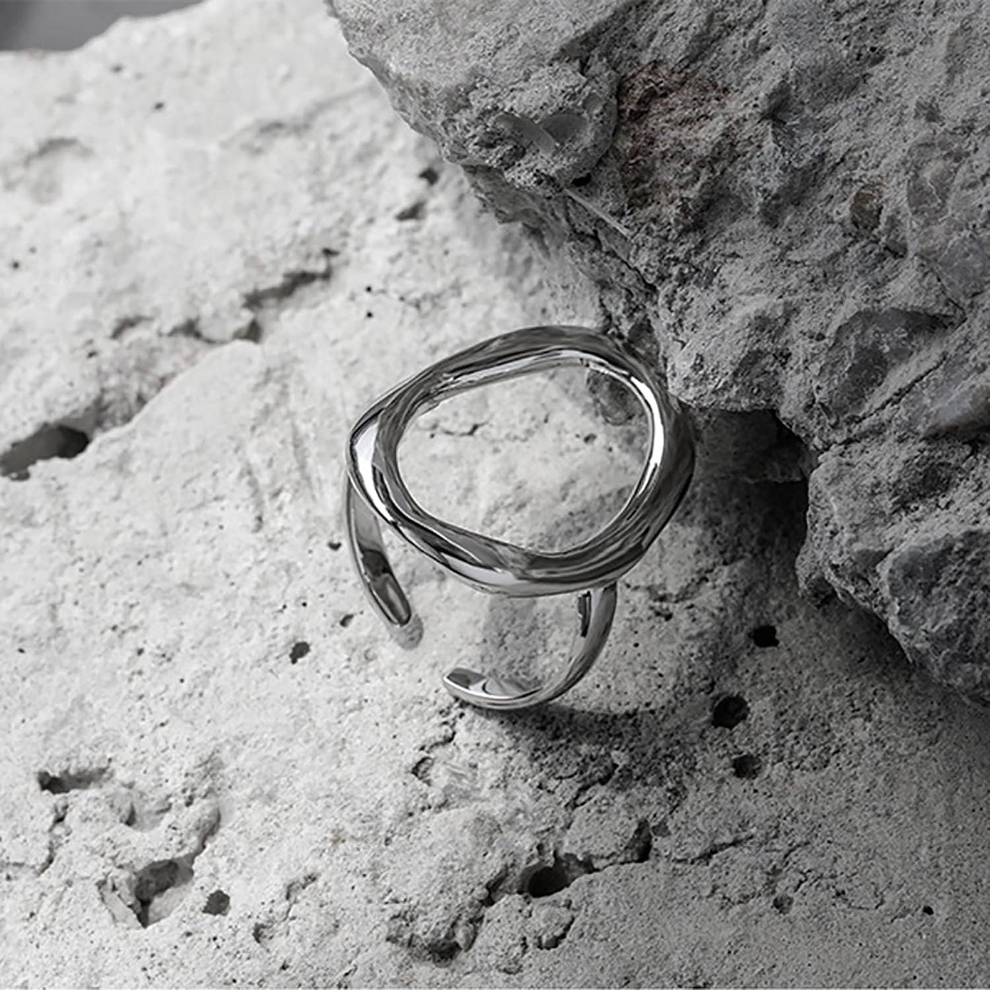 Anillo de acero ovalado eterno