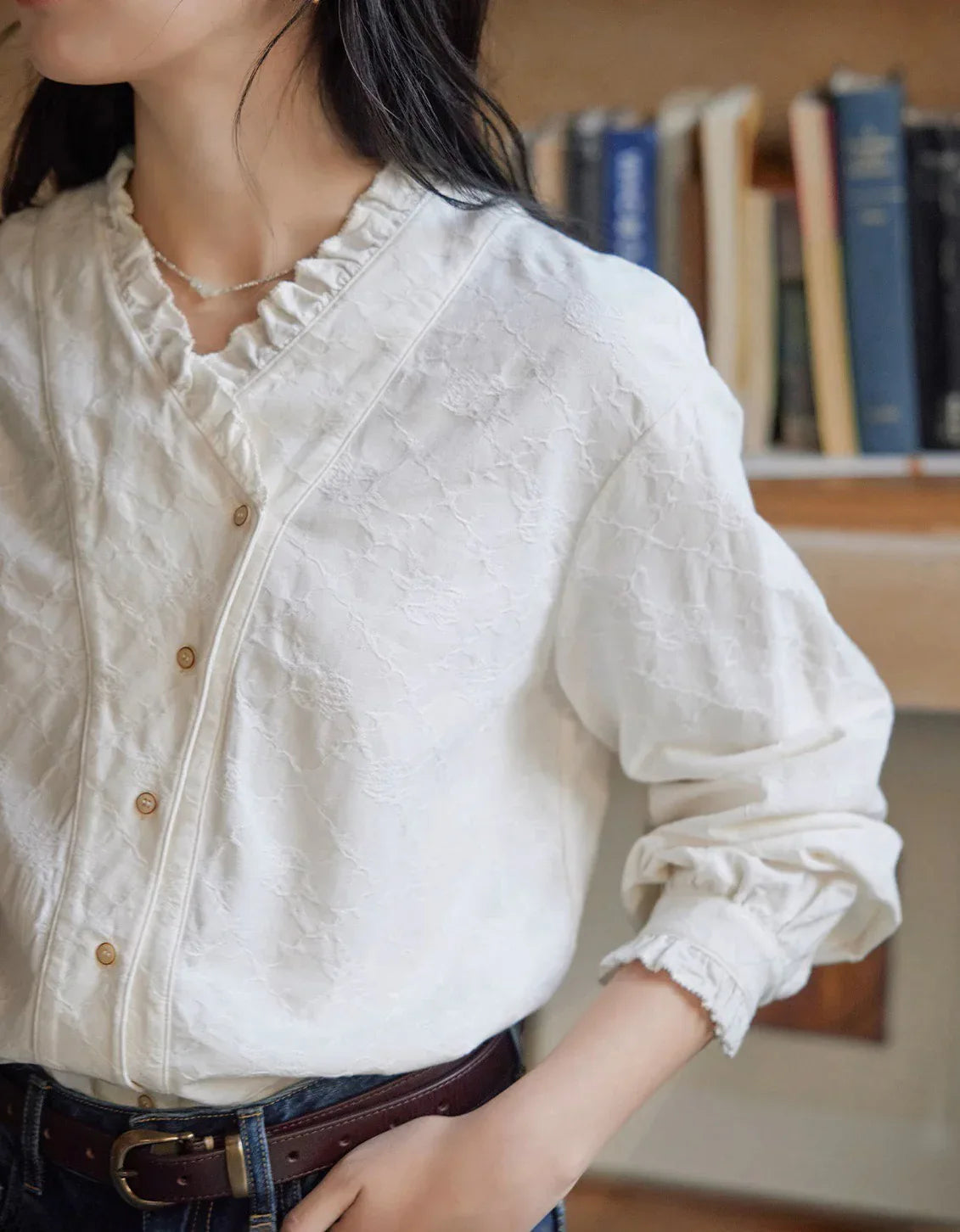 Camisa de Algodón y Lino para Mujer – Corte Relajado, Estilo Atemporal Primavera Verano