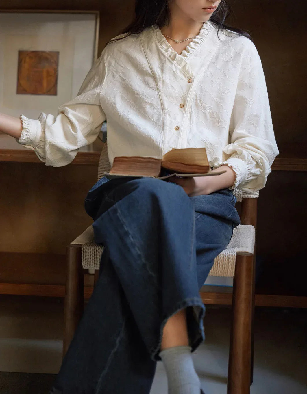 Camisa de Algodón y Lino para Mujer – Corte Relajado, Estilo Atemporal Primavera Verano