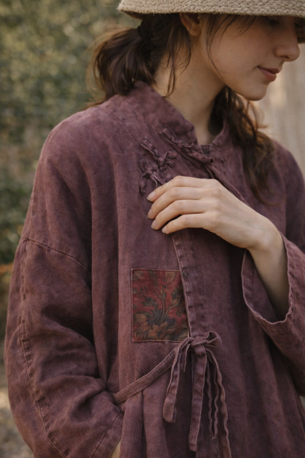 Kimono Largo 100% Lino Rustic Flow