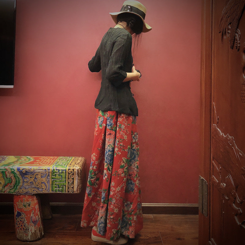 Falda midi Vintage Bloom