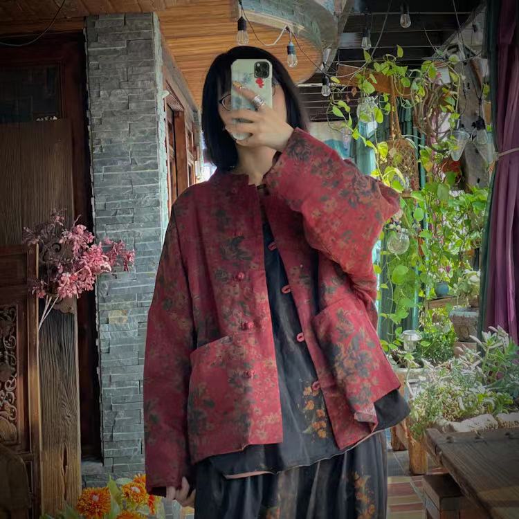 Chaqueta de lino Vintage Bloom