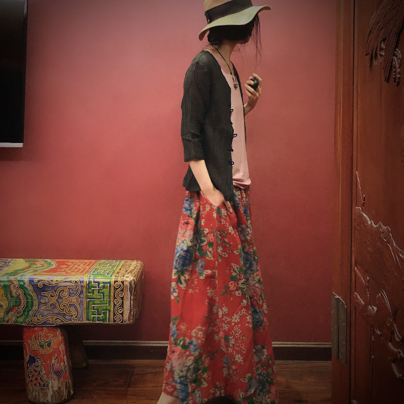 Falda midi Vintage Bloom