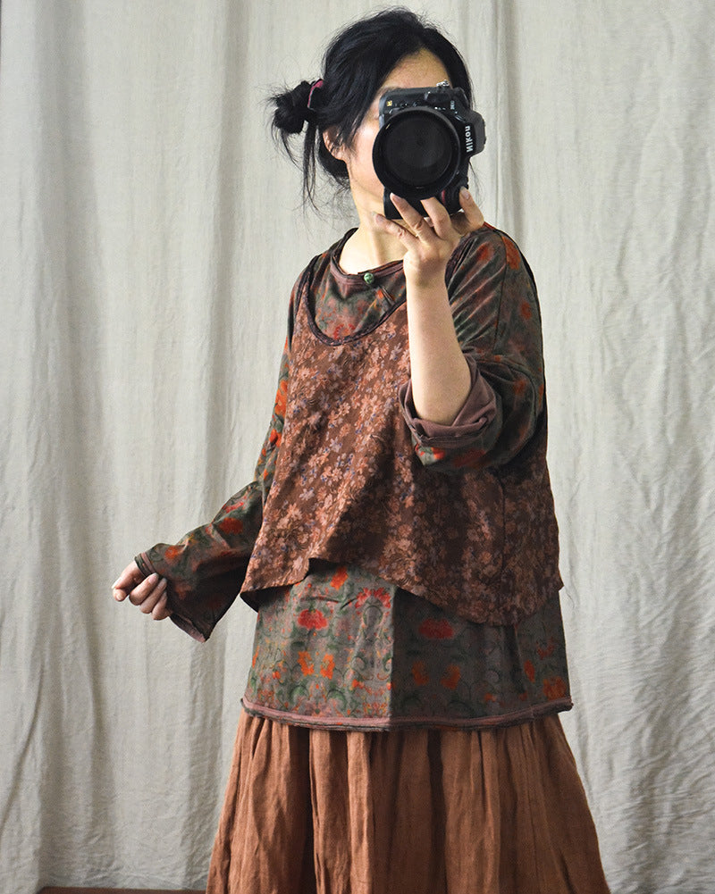 Blusa corta con tiras Vintage Bloom