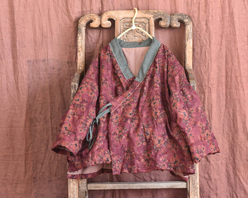 Chaqueta de contraste Vintage Bloom