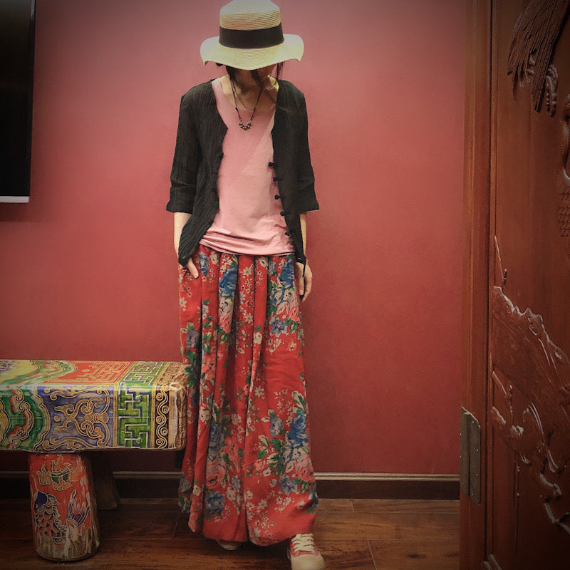 Falda midi Vintage Bloom