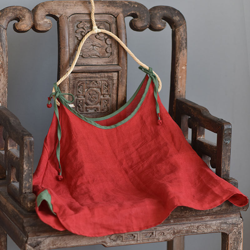 Blusa de ramio con tirantes en contraste