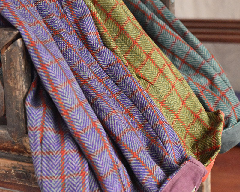 Pantalones de lino a cuadros vintage