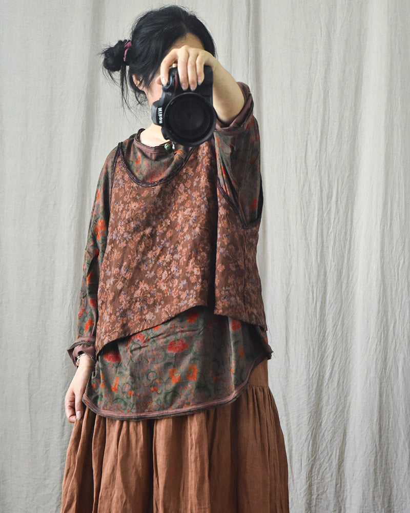 Blusa corta con tiras Vintage Bloom