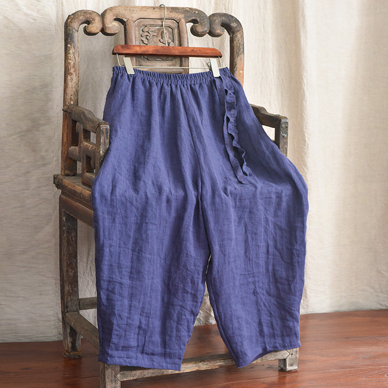 Pantalones holgados de lino bohemio