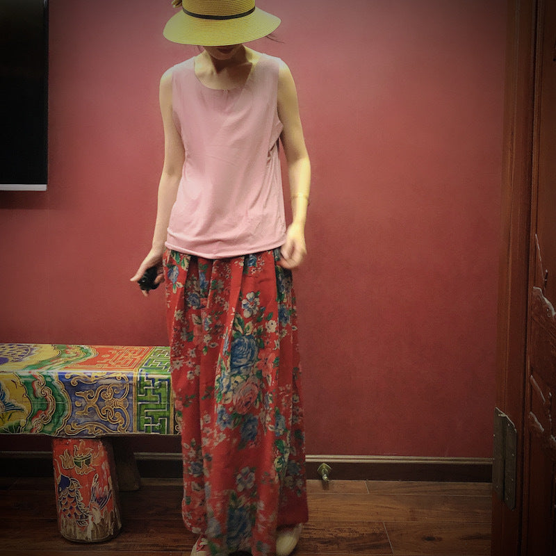 Falda midi Vintage Bloom