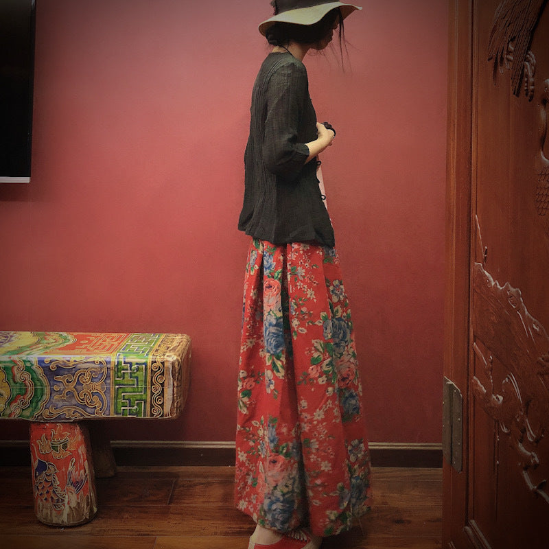 Falda midi Vintage Bloom