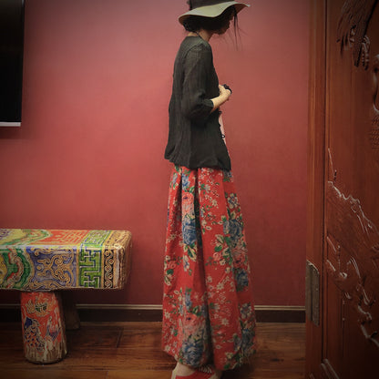 Falda midi Vintage Bloom