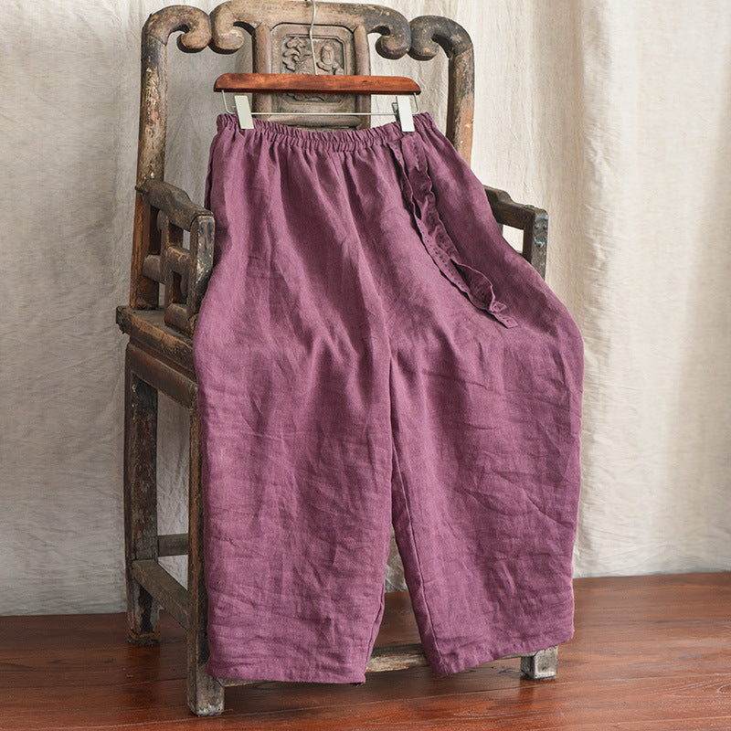 Pantalones holgados de lino bohemio