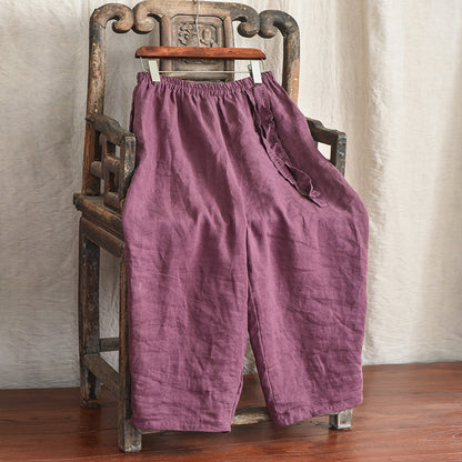 Pantalones holgados de lino bohemio