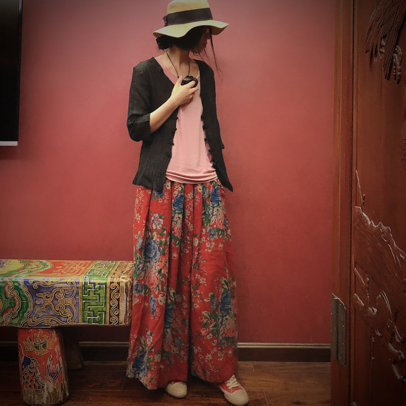 Falda midi Vintage Bloom