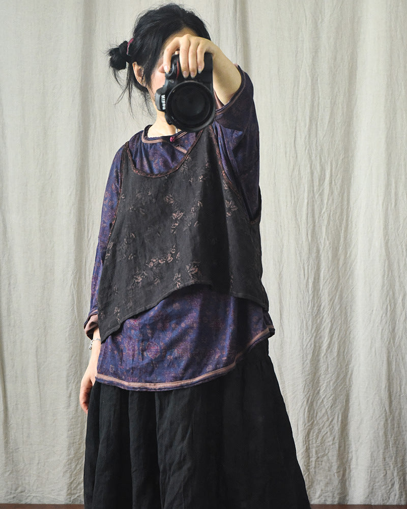 Blusa corta con tiras Vintage Bloom