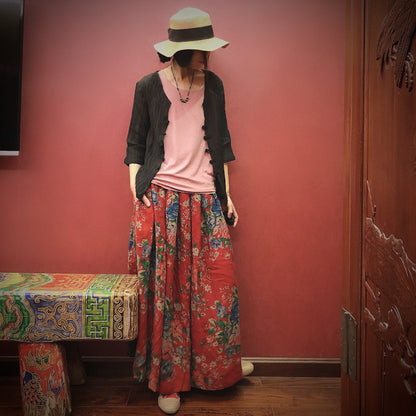 Falda midi Vintage Bloom