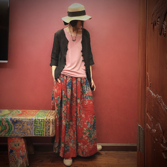 Falda midi Vintage Bloom