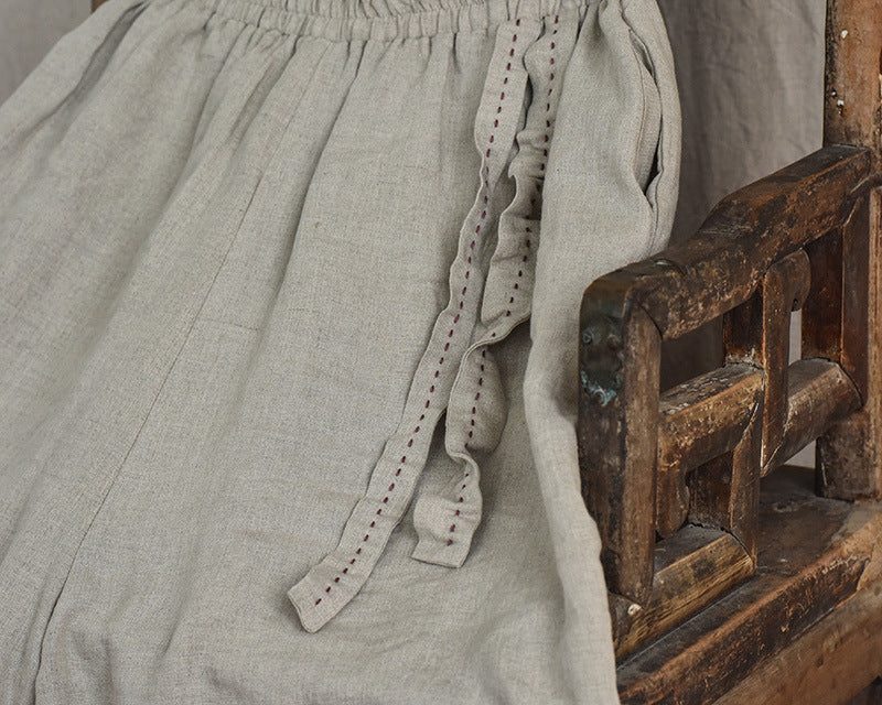 Pantalones holgados de lino bohemio
