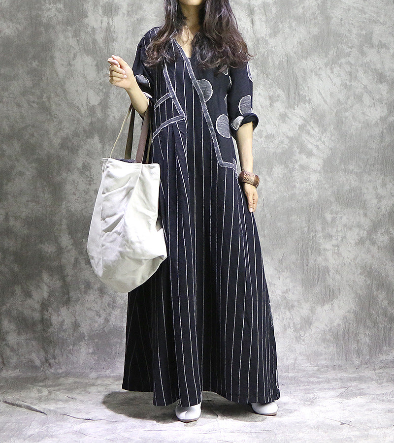 Vestido midi elegante con patchwork