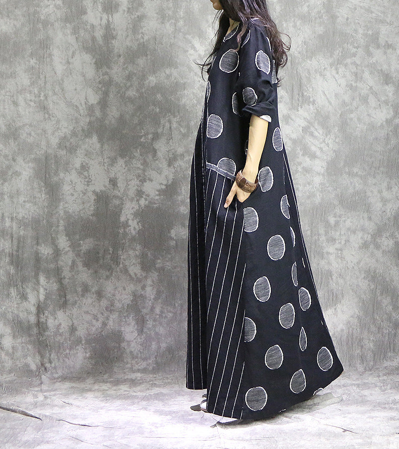 Vestido midi elegante con patchwork