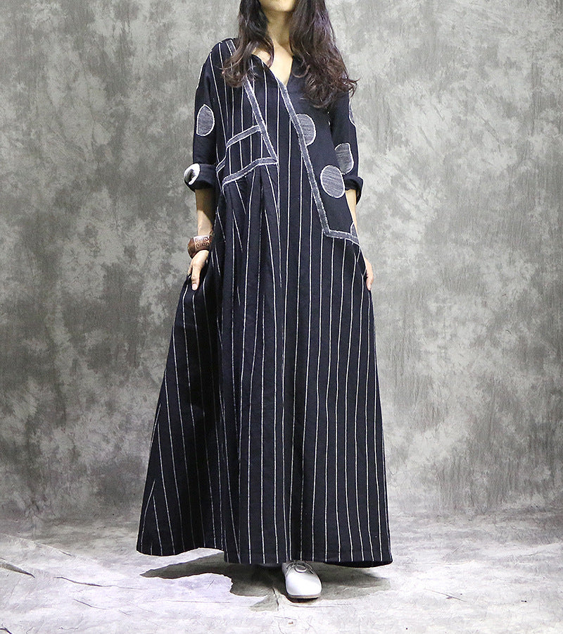 Vestido midi elegante con patchwork