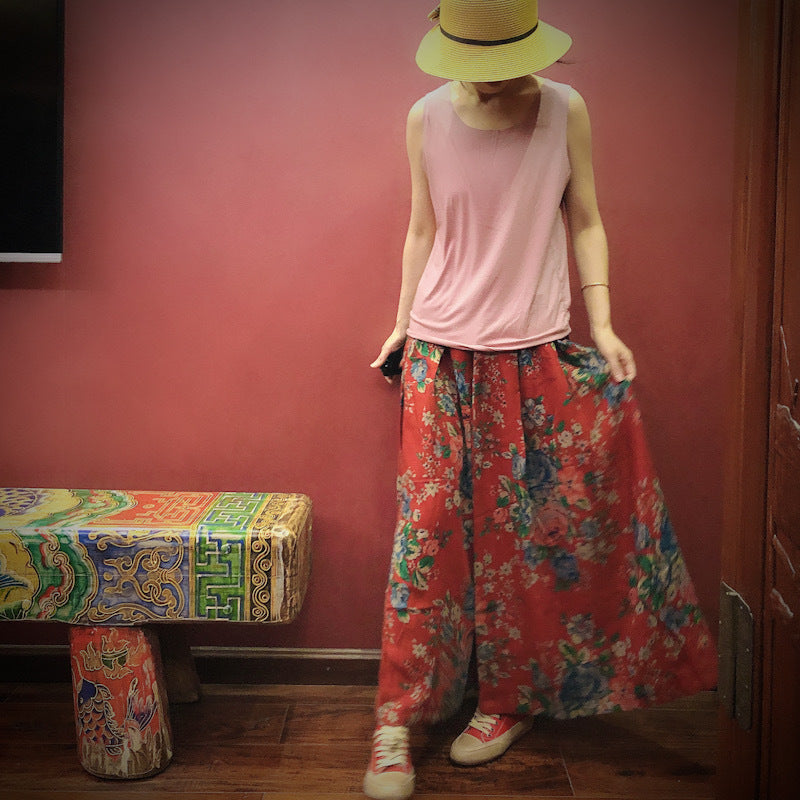 Falda midi Vintage Bloom