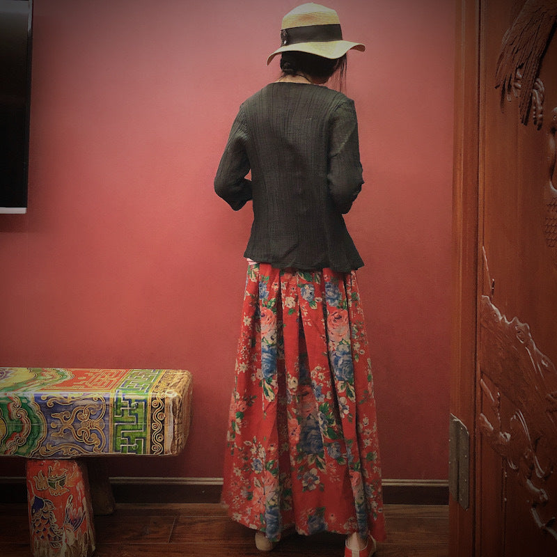 Falda midi Vintage Bloom