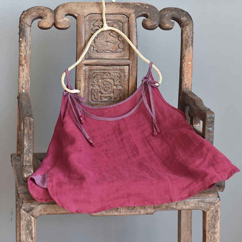 Blusa de ramio con tirantes en contraste