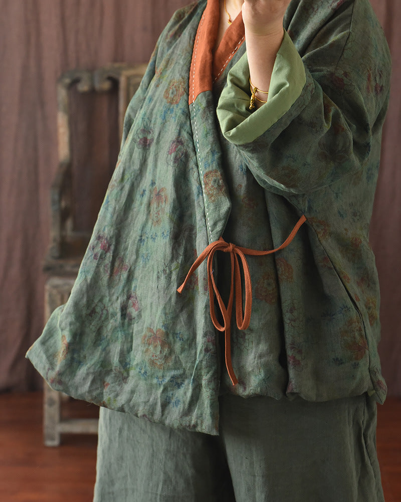 Chaqueta de contraste Vintage Bloom