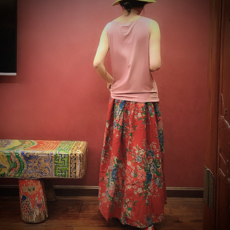 Falda midi Vintage Bloom