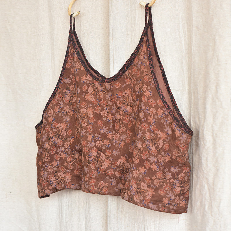 Blusa corta con tiras Vintage Bloom