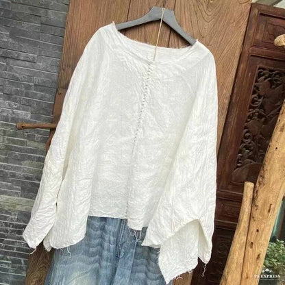 Blusa Retro de Lino y Algodón Dream