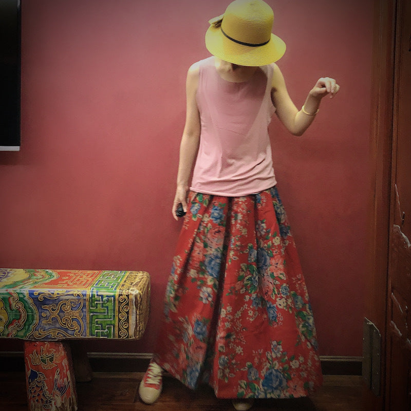 Falda midi Vintage Bloom